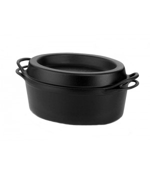 Кастрюля Дофу овальная 30 см Чёрный , Le Creuset, 25084300000460, Чугун