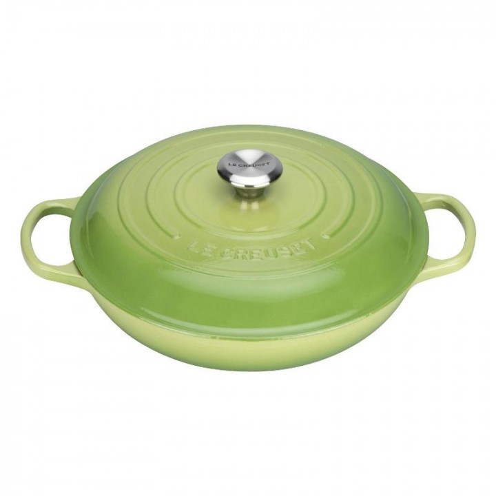 Кастрюля низкая 30 см Пальмовый, стальная ручка, Le Creuset, 21180304262430, Чугун