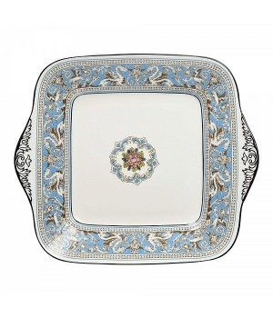 Блюдо для торта, 27 см, "Florentine Turquoise" Wedgwood, фарфор