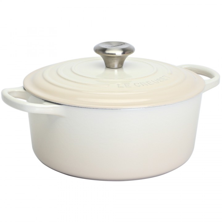 Кастрюля круглая 24 см Меренга, стальная ручка, Le Creuset, 21177247164430, Чугун