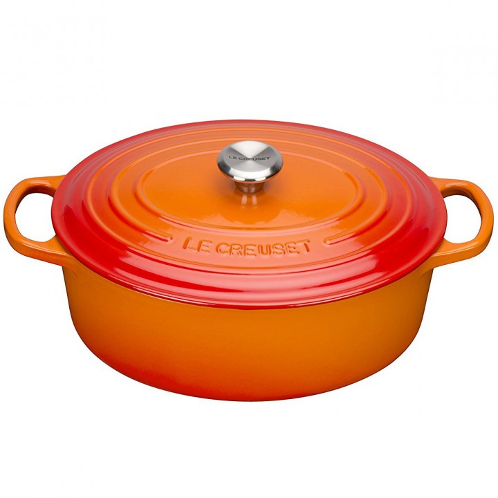 Утятница 29 см Огненная лава, стальная ручка , Le Creuset, 21178290902430, Чугун