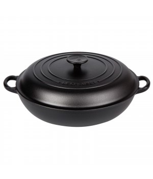 Кастрюля низкая 30 см Чёрный, фенольная ручка, чёрная эмаль, Le Creuset, 25032300000460, Чугун