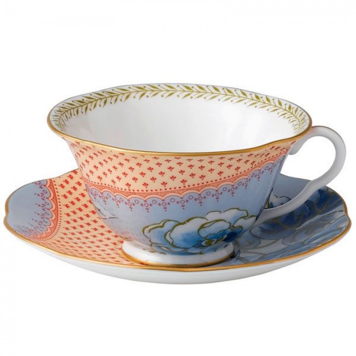 5C107800054 Чайная пара Голубые пионы, "Butterfly Bloom", Wedgwood