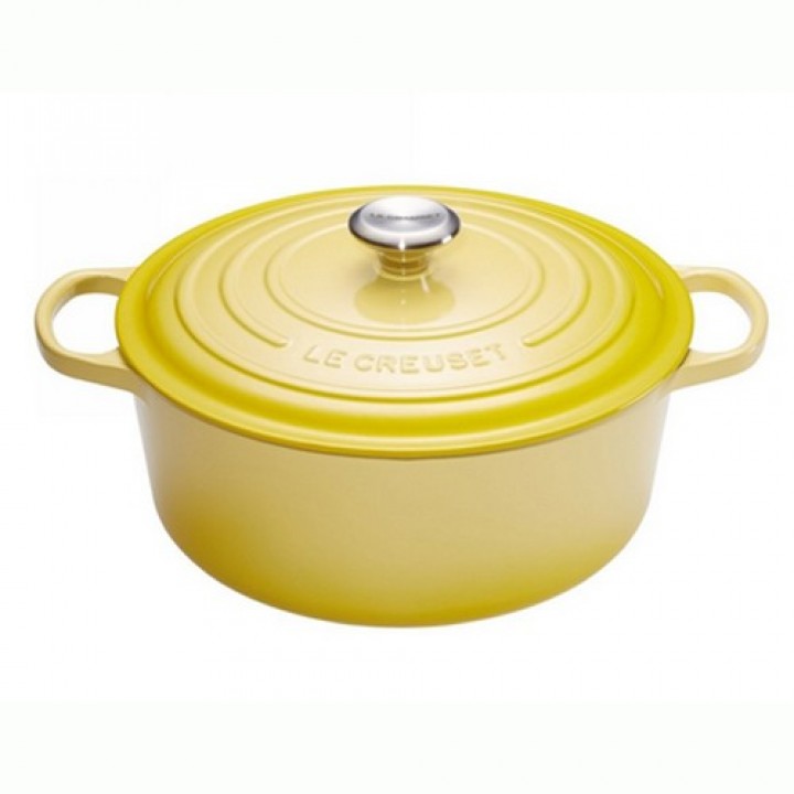 Кастрюля круглая 26 см Жёлтый, стальная ручка, Le Creuset, 21177264032430, Чугун