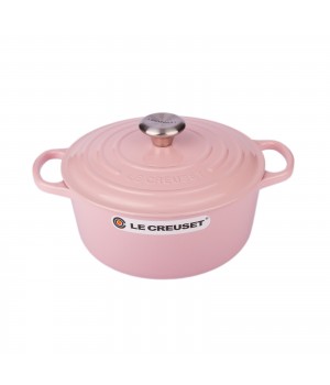 Кастрюля круглая 24 см Розовый шифон, стальная ручка, Le Creuset, 21177244014430, Чугун