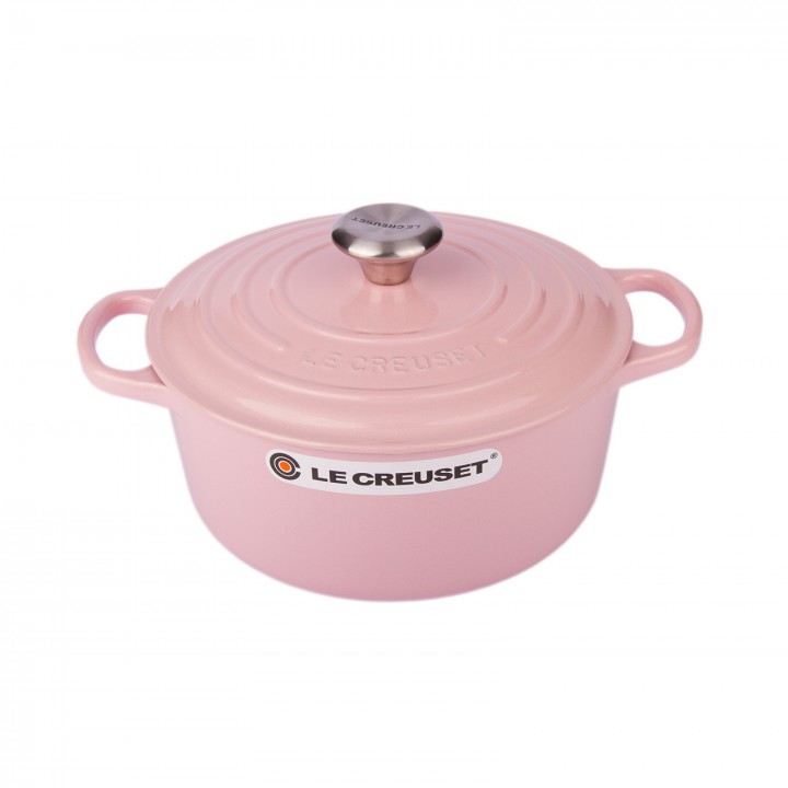 Кастрюля круглая 24 см Розовый шифон, стальная ручка, Le Creuset, 21177244014430, Чугун