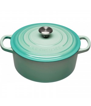 Кастрюля круглая 22 см Освежающая мята, стальная ручка, Le Creuset, 21177224962430, Чугун