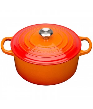 Кастрюля круглая 24 см Огненная лава, стальная ручка, Le Creuset, 21177240902430, Чугун