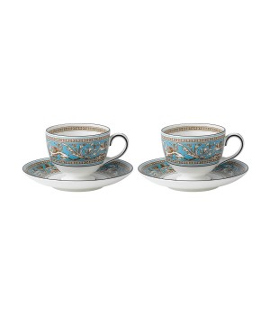 Набор из 4 пр., чайная чашка с блюдцем, на 2 персоны, "Florentine Turquoise" Wedgwood, 1054471 фарфор