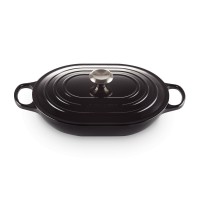 Кастрюля низкая Oblong 31 см Чёрный, стальная ручка, Le Creuset, 21112310000430, Чугун