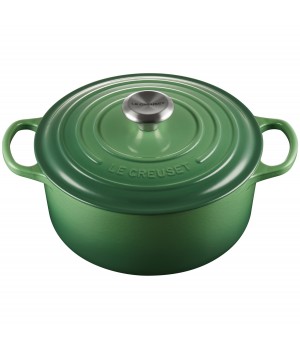 Кастрюля круглая 24 см, Зелёный бамбук, стальная ручка, LE CREUSET, 21177244082430, чугун