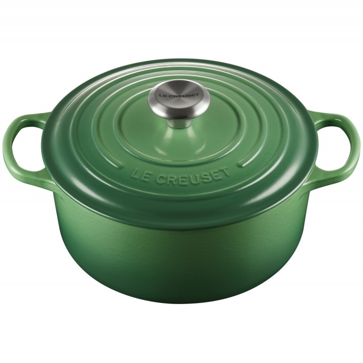 Кастрюля круглая 24 см, Зелёный бамбук, стальная ручка, LE CREUSET, 21177244082430, чугун