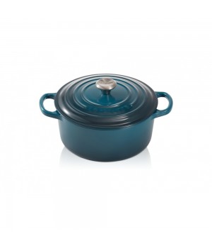 Казан 26 см Лазурь, стальная ручка, чёрная эмаль, Le Creuset, 21114266420430, Чугун