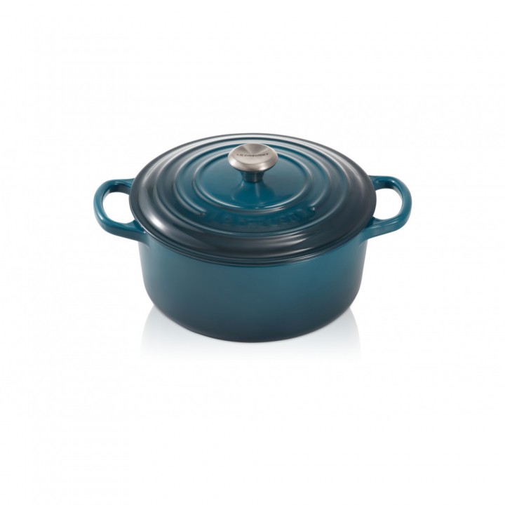 Казан 26 см Лазурь, стальная ручка, чёрная эмаль, Le Creuset, 21114266420430, Чугун