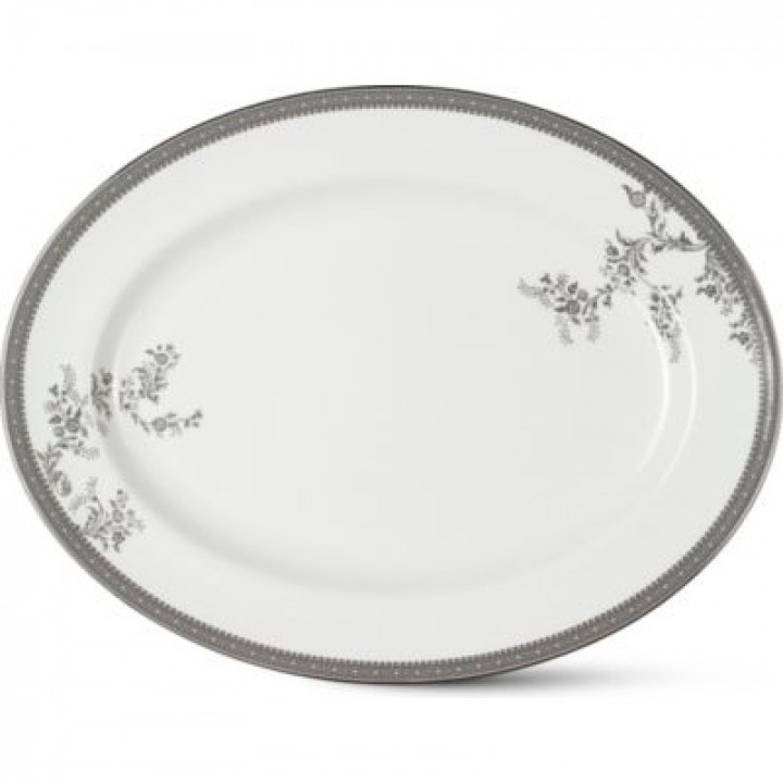 50127203001 Блюдо овальное "Vera Wang Lace Platinum", 35 см, Wedgwood