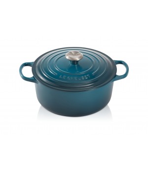 Кастрюля круглая 24 см Лазурь, стальная ручка, Le Creuset, 21177246422430, Чугун