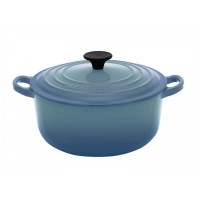 Кастрюля круглая 26 см Голубой, стальная ручка, Le Creuset, 21177264202430, Чугун