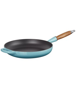 Сковорода с деревянной ручкой 28 см Signature, Бирюза, LE CREUSET, 20258281700422, чугун