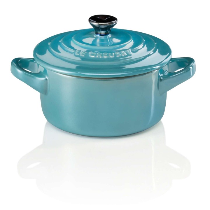 Кокотница 10 см Бирюза металлик, Le Creuset, 61901107650034, Керамика