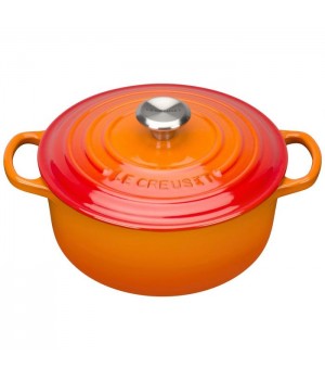 Кастрюля круглая 20 см Огненная лава, стальная ручка, Le Creuset, 21177200902430, Чугун