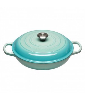 Кастрюля низкая 30 см Освежающая мята, стальная ручка, Le Creuset, 21180304962430, Чугун