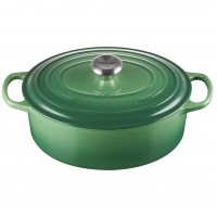 Утятница 29 см, Зелёный бамбук, стальная ручка, LE CREUSET, 21178294082430, чугун