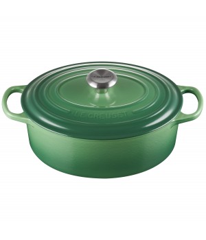 Утятница 29 см, Зелёный бамбук, стальная ручка, LE CREUSET, 21178294082430, чугун