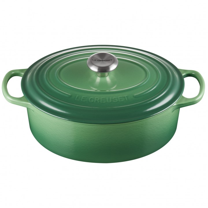 Утятница 29 см, Зелёный бамбук, стальная ручка, LE CREUSET, 21178294082430, чугун