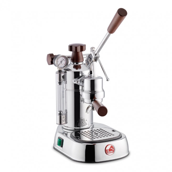 La Pavoni LPLPLH01EU Леверная кофемашина-эспрессо, серия Europiccola Professional, нержавеющая сталь, деревянные ручки