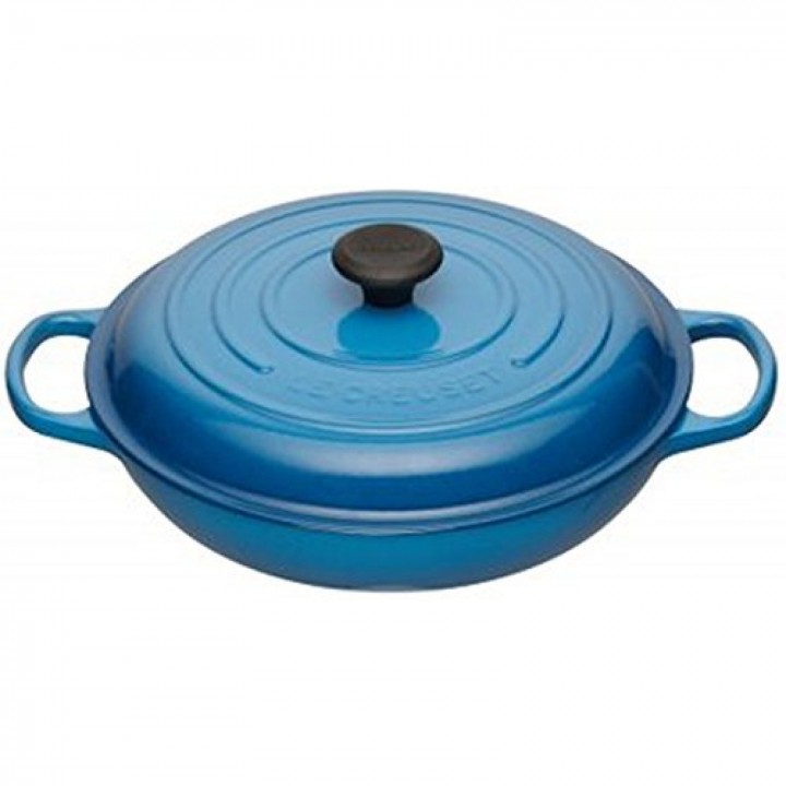 Кастрюля низкая 30 см Марсель, фенольная ручка, светлая эмаль, Le Creuset, 25032302002460, Чугун