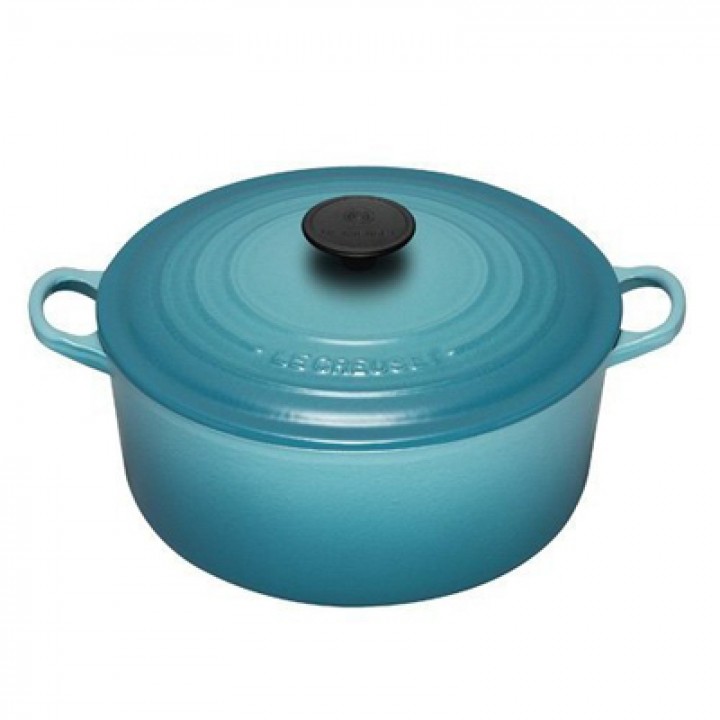 Кастрюля круглая 24 см Бирюза, стальная ручка, Le Creuset, 21177241702430, Чугун